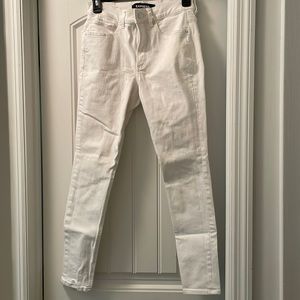 Express high rise white denim leggings
